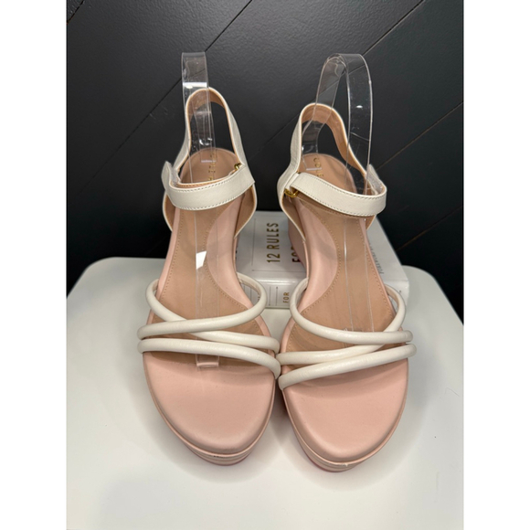 Cole Haan Cloudfeel Ambition Addison Sandals White Pink Platform Strappy Size 10 - Picture 2 of 10
